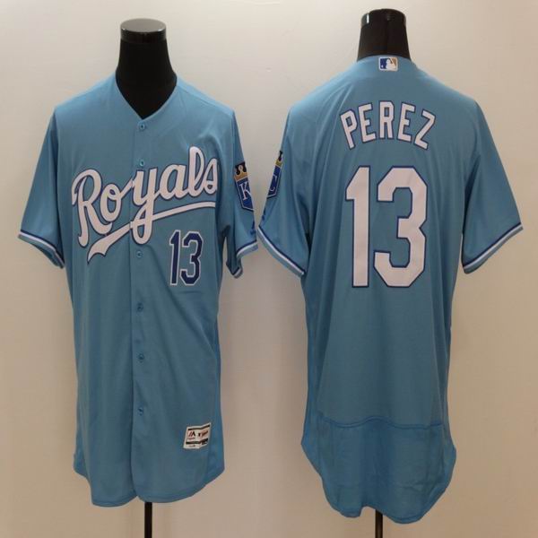 Kansas City Royals 13 Salvador Perez skyblue Flexbase Authentic Collection baseball mlb Jersey