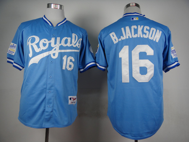 Kansas City Royals 16 B.jackson skyblue 1985 throwback men baseball mlb jerseys