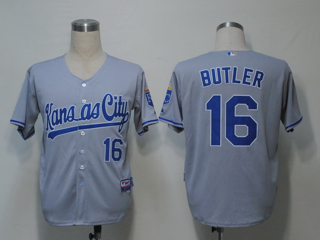 Kansas City Royals 16 Butler Grey jersey