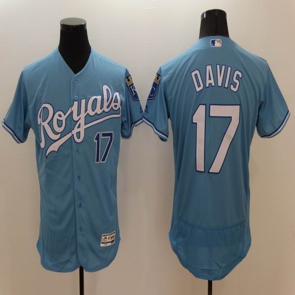 Kansas City Royals 17 Wade Davis skyblue Flexbase Authentic Collection baseball mlb Jersey