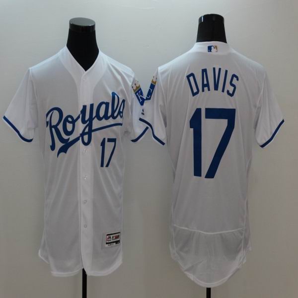 Kansas City Royals 17 Wade Davis white Flexbase Authentic Collection baseball mlb Jersey