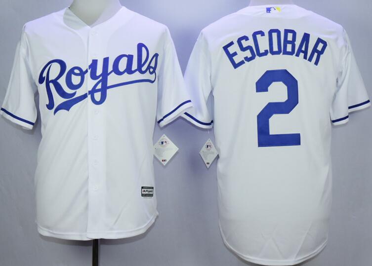 Kansas City Royals 2 Alcides Escobar majestic white men baseball mlb jersey