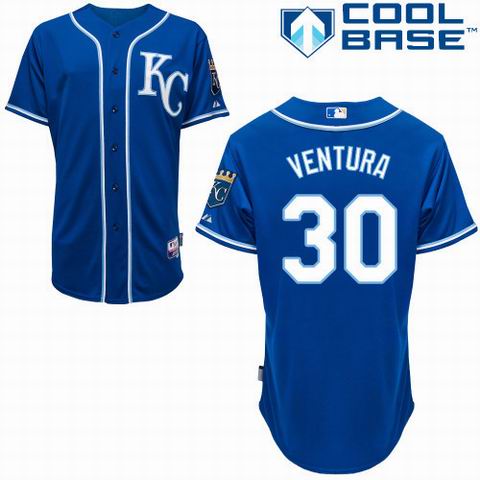 Kansas City Royals 30 Yordano Ventura Blue men baseball mlb jersey