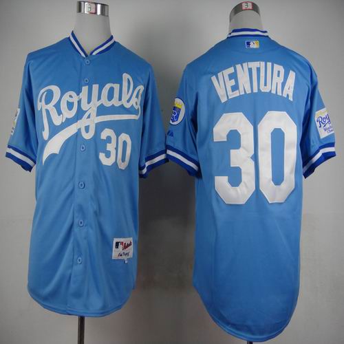 Kansas City Royals 30 Yordano Ventura Blue men baseball mlb jerseys