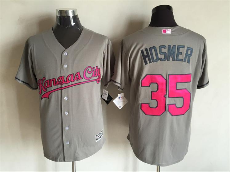 Kansas City Royals 35 Eric Hosmer gray Majestic men baseball mlb Jerseys