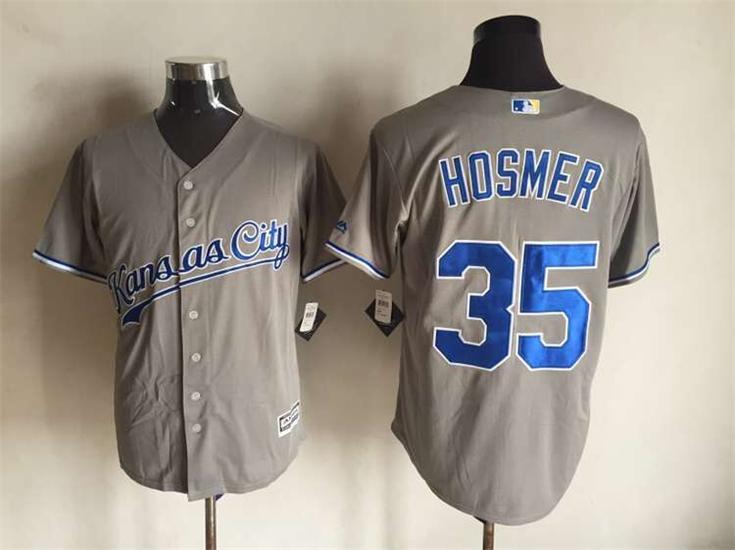 Kansas City Royals 35 Eric Hosmer gray majestic men baseball mlb jersey