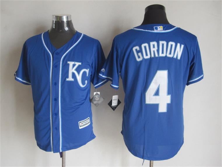 Kansas City Royals 4 Alex Gordon Blue Alternate 2 New Cool Base Stitched men baseball mlb Jersey