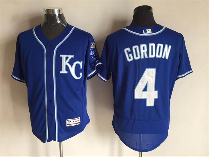 Kansas City Royals 4 Alex Gordon blue Flexbase Authentic Collection men baseball mlb Jersey
