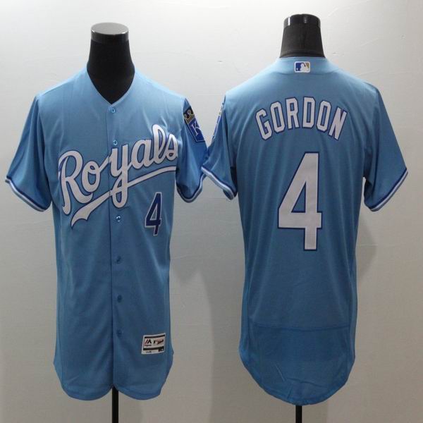 Kansas City Royals 4 Alex Gordon skyblue Flexbase Authentic Collection men baseball mlb Jersey