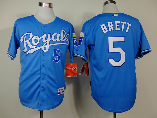 Kansas City Royals 5 George Brett blue baseball jerseys