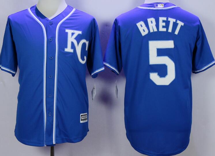 Kansas City Royals 5 George Brett blue majestic men baseball mlb jerseys