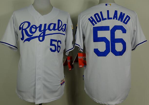 Kansas City Royals 56 Greg Holland white throwback men baseball mlb Jersey
