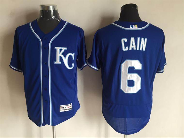 Kansas City Royals 6 Lorenzo Cain blue Flexbase Authentic Collection men baseball mlb Jersey
