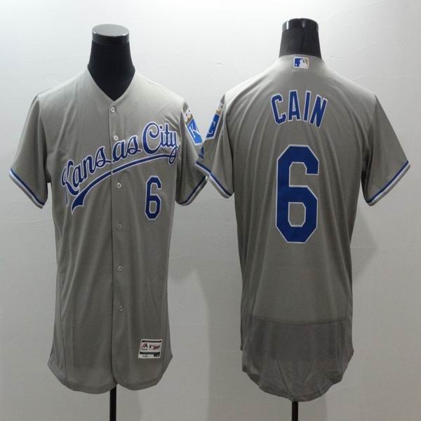 Kansas City Royals 6 Lorenzo Cain gray Flexbase Authentic Collection men baseball mlb Jersey