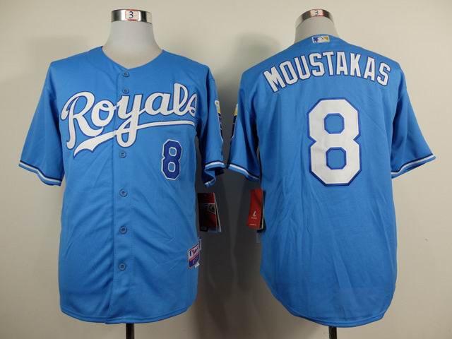 Kansas City Royals 8 Mike Moustakas skyblue MLB Jerseys