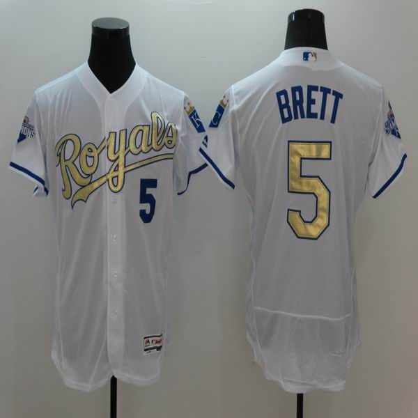 Kansas Royals 5 George Brett white Flexbase Authentic Collection men baseball mlb Jersey