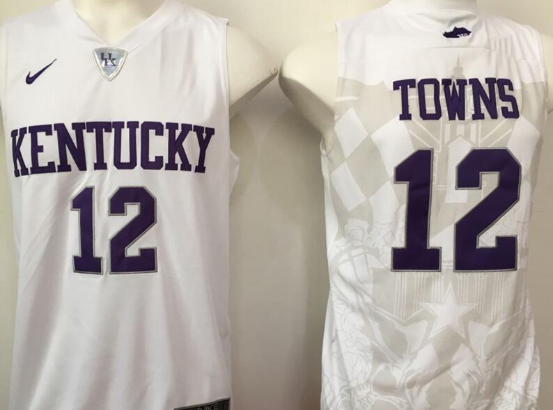 Kentucky Wildcats 12 Karl Karl-Anthony Towns white men Basketball college ncaa jersys