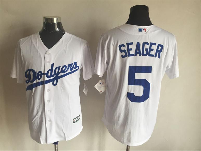 Los Angeles  Dodgers 5 Corey Seager White Majestic men baseball mlb Jersey