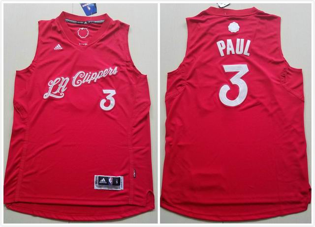 Los Angeles Clippers 3 Chris Paul red basketball 2017 NBA Christmas Jersey