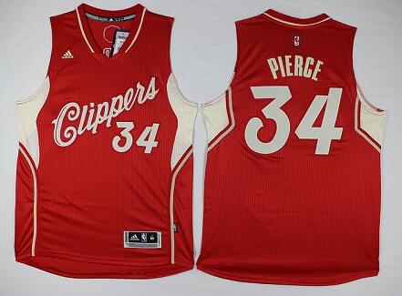 Los Angeles Clippers 34 Paul Pierce 2016 Christmas Edition Red adidas men nba basketball jerseys