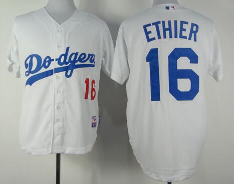 Los Angeles Dodgers 16# Ethier White baseball jersey