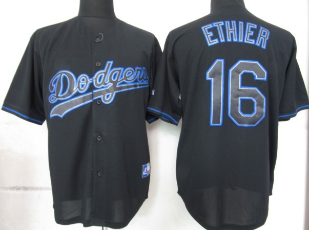 Los Angeles Dodgers 16 Andre Ethier Black men baseball mlb Jerseys
