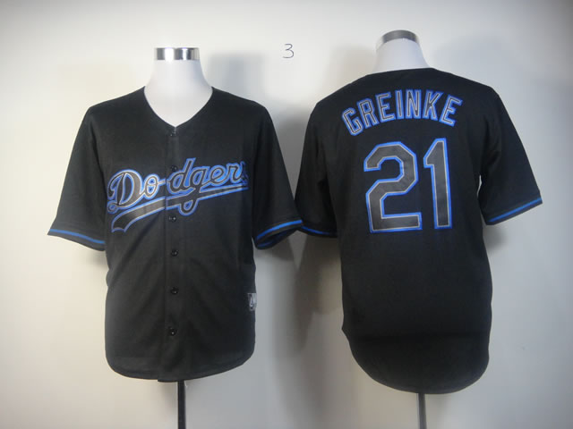 Los Angeles Dodgers 21 Zack Greinke Black men baseball mlb Jerseys