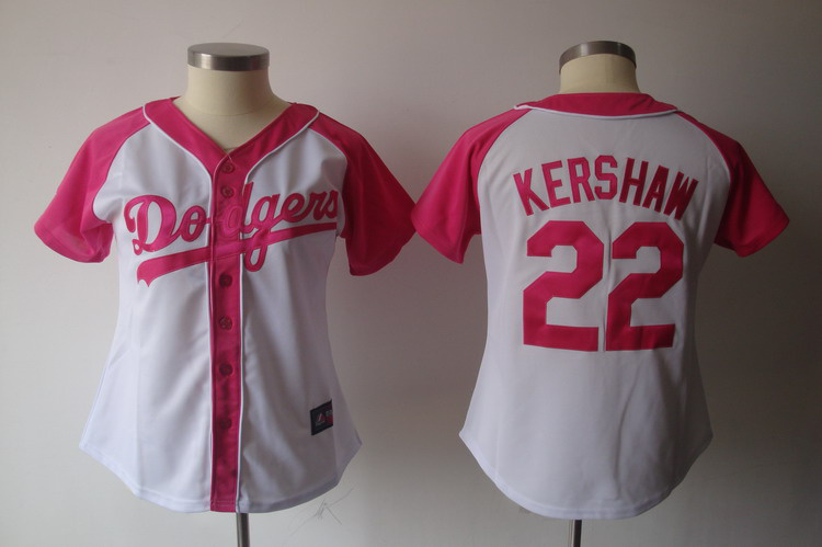 Los Angeles Dodgers 22 KERSHAW white women jerseys