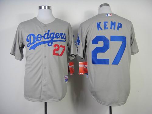 Los Angeles Dodgers 27 Kemp Grey men baseball mlb jerseys