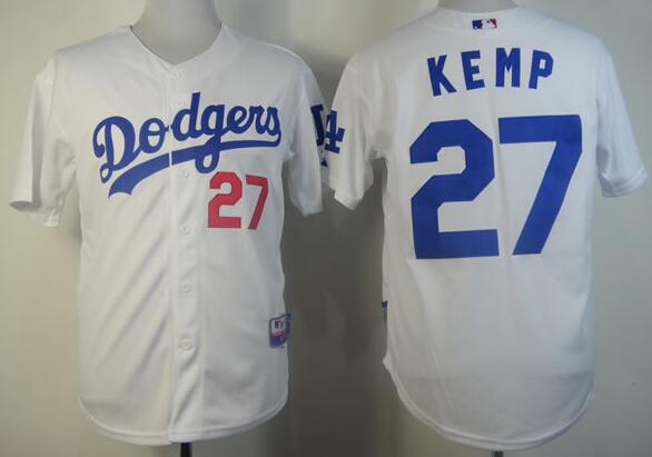 Los Angeles Dodgers 27 Kemp white men baseball mlb jersey Los Angeles Dodgers 27 Kemp white men baseball mlb jersey