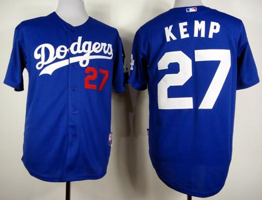 Los Angeles Dodgers 27 Matt Kemp Blue men baseball mlb Jerseys