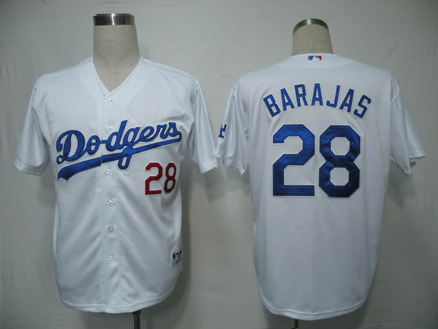 Los Angeles Dodgers 28 Barajas White men baseball mlb jerseys