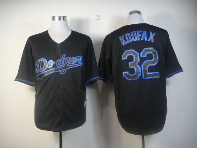 Los Angeles Dodgers 32 Sandy Koufax Black men baseball mlb Jerseys
