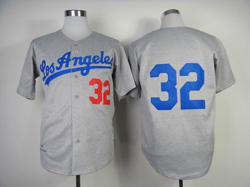 Los Angeles Dodgers 32 throwback gray men baseball mlb Jerseys