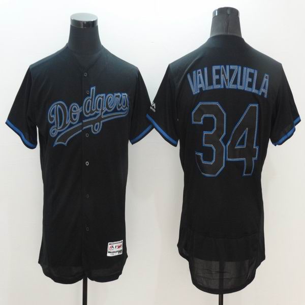 Los Angeles Dodgers 34 Fernando Valenzuela black Flexbase Authentic Collection men baseball mlb Jersey