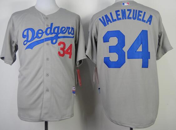 Los Angeles Dodgers 34 Fernando Valenzuela gray men baseball mlb Jerseys Los Angeles Dodgers 34 Fernando Valenzuela gray men baseball mlb Jerseys