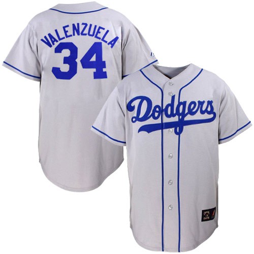 Los Angeles Dodgers 34 VALENZUELA gray jerseys