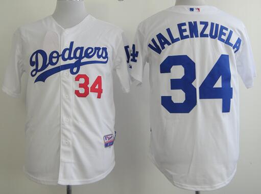 Los Angeles Dodgers 34 VALENZUELA white mlb jersey