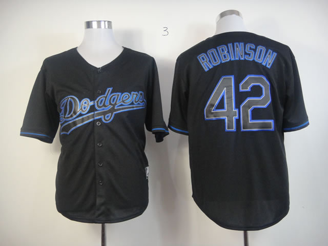 Los Angeles Dodgers 42 Jackie Robinson Black men baseball mlb Jerseys