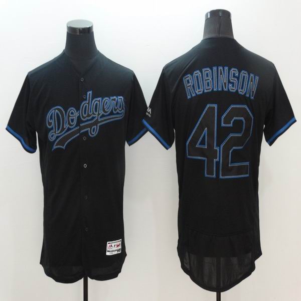 Los Angeles Dodgers 42 Jackie Robinson black Flexbase Authentic Collection men baseball mlb Jersey