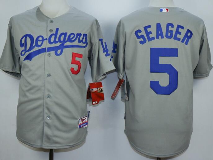 Los Angeles Dodgers 5 Corey Seager grey men baseball mlb jersey Los Angeles Dodgers 5 Corey Seager grey men baseball mlb jersey
