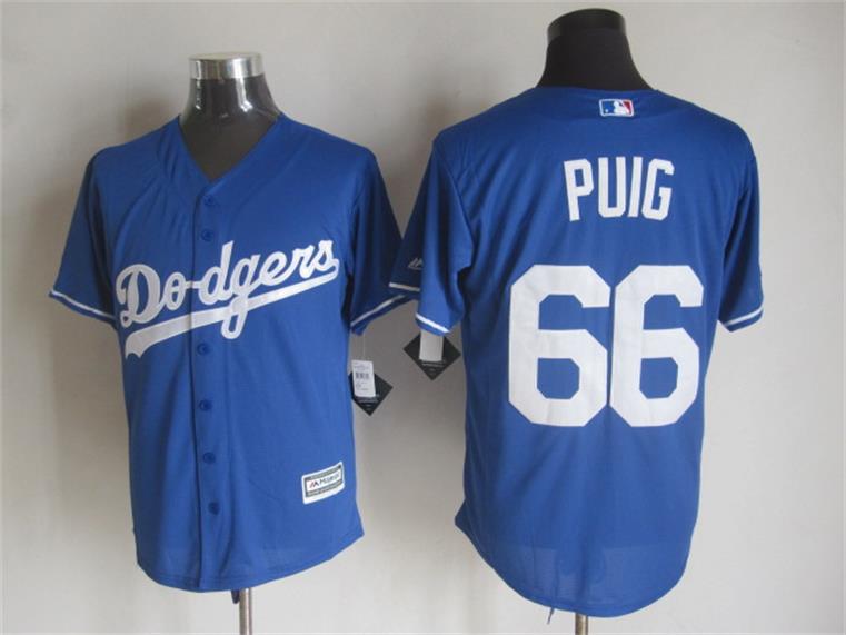Los Angeles Dodgers 66 Yasiel Puig Blue New Cool Base Stitched men baseball mlb Jersey