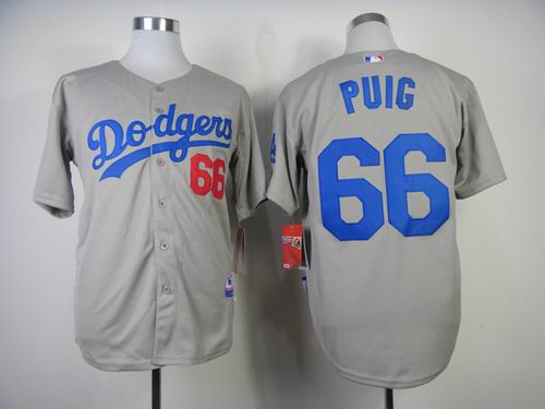 Los Angeles Dodgers 66 Yasiel Puig gray men baseball mlb jersey Los Angeles Dodgers 66 Yasiel Puig gray men baseball mlb jersey