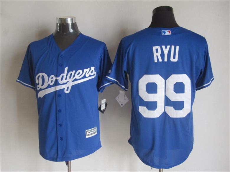 Los Angeles Dodgers 99 Hyun-Jin Ryu Blue New Cool Base Stitched men baseball mlb Jersey