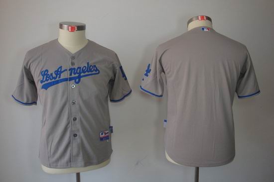Los Angeles Dodgers Blank Grey MLB Kid Jerseys