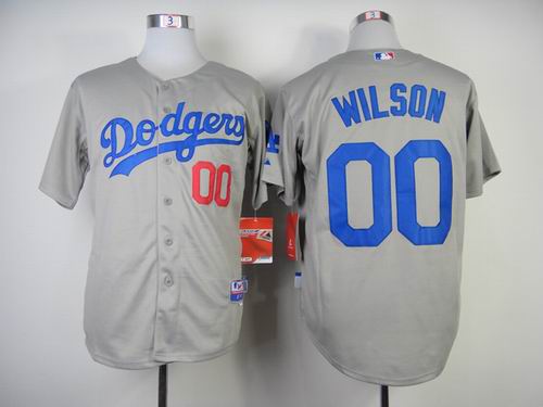 Los Angeles Dodgers Wilson 00 gray men baseball mlb Jerseys