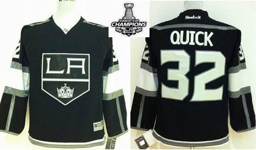 Los Angeles Kings #32 Jonathan Quick black 2014 NHL champion Jerseys