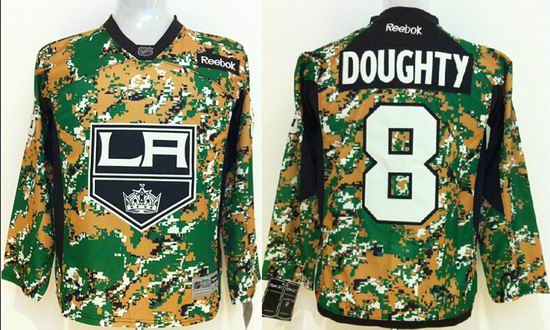 Los Angeles Kings #8 Drew Doughty kids green camo nhl jersey