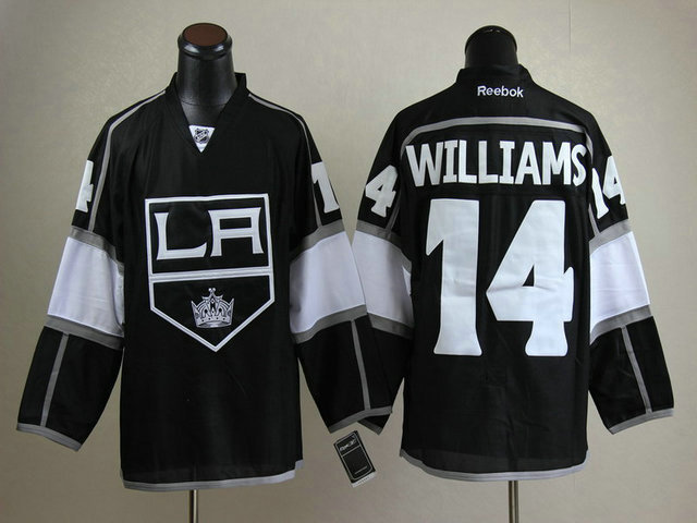 Los Angeles Kings 14 Justin Williams Black men nhl ice hockey  jerseys