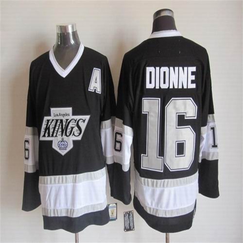 Los Angeles Kings 16 Marcel Dionne black Throwback CCM men nhl ice hockey  jerseys